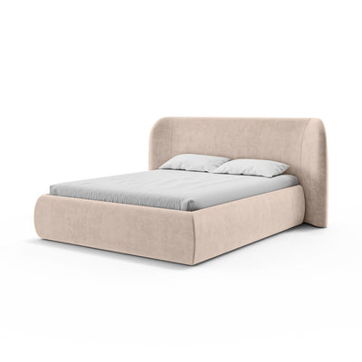 Upholstered bed with storage in a modern soft style | Frasspo