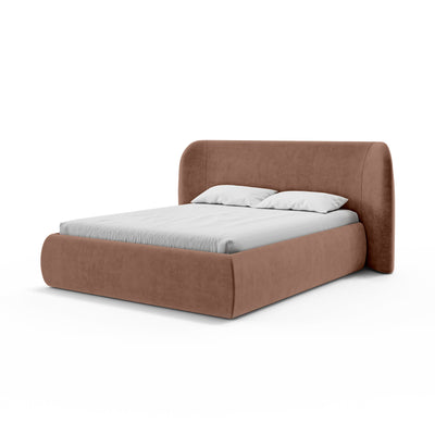 Upholstered bed with storage in a modern soft style | Frasspo