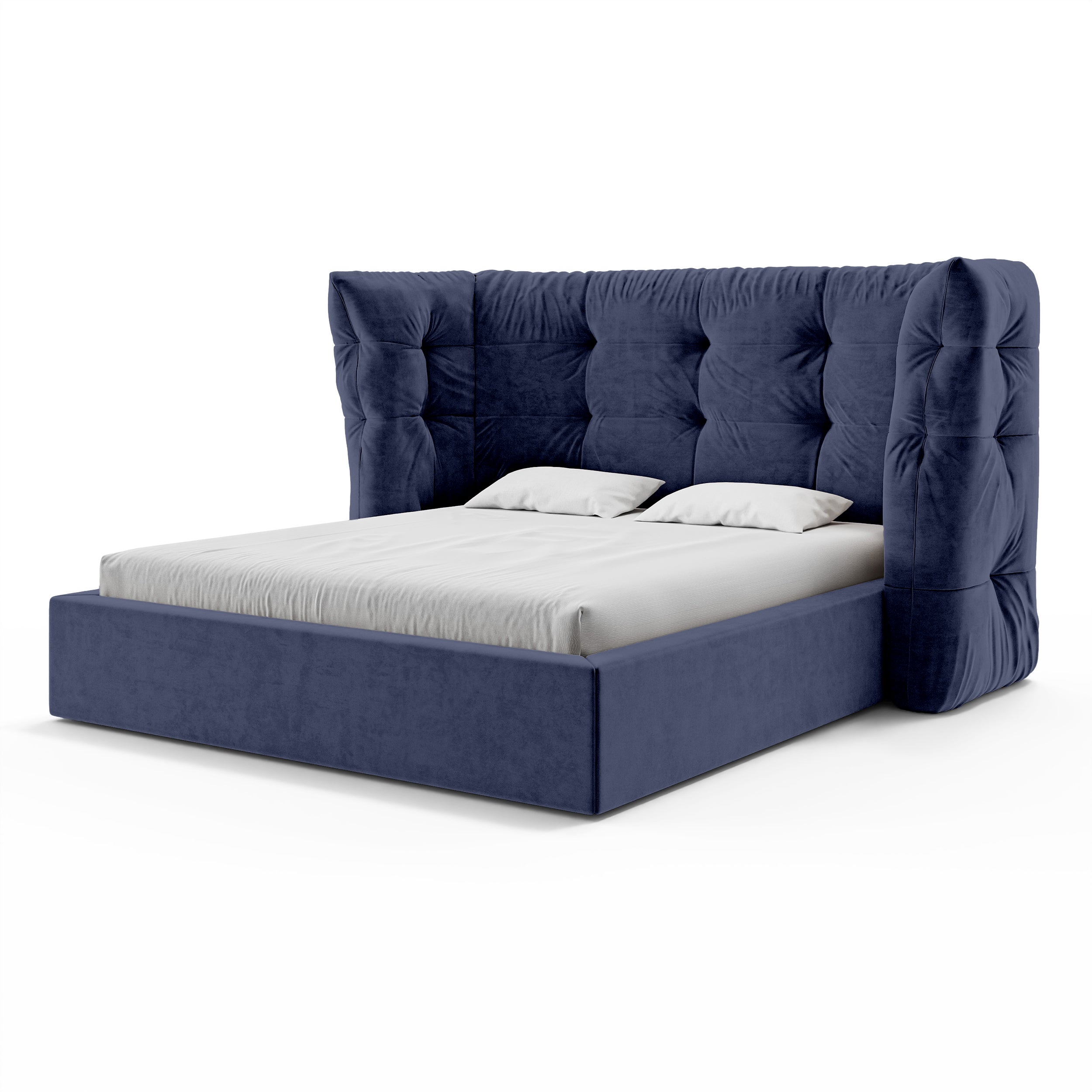 Tufted upholstered bed with storage in a glamour style | Diara
