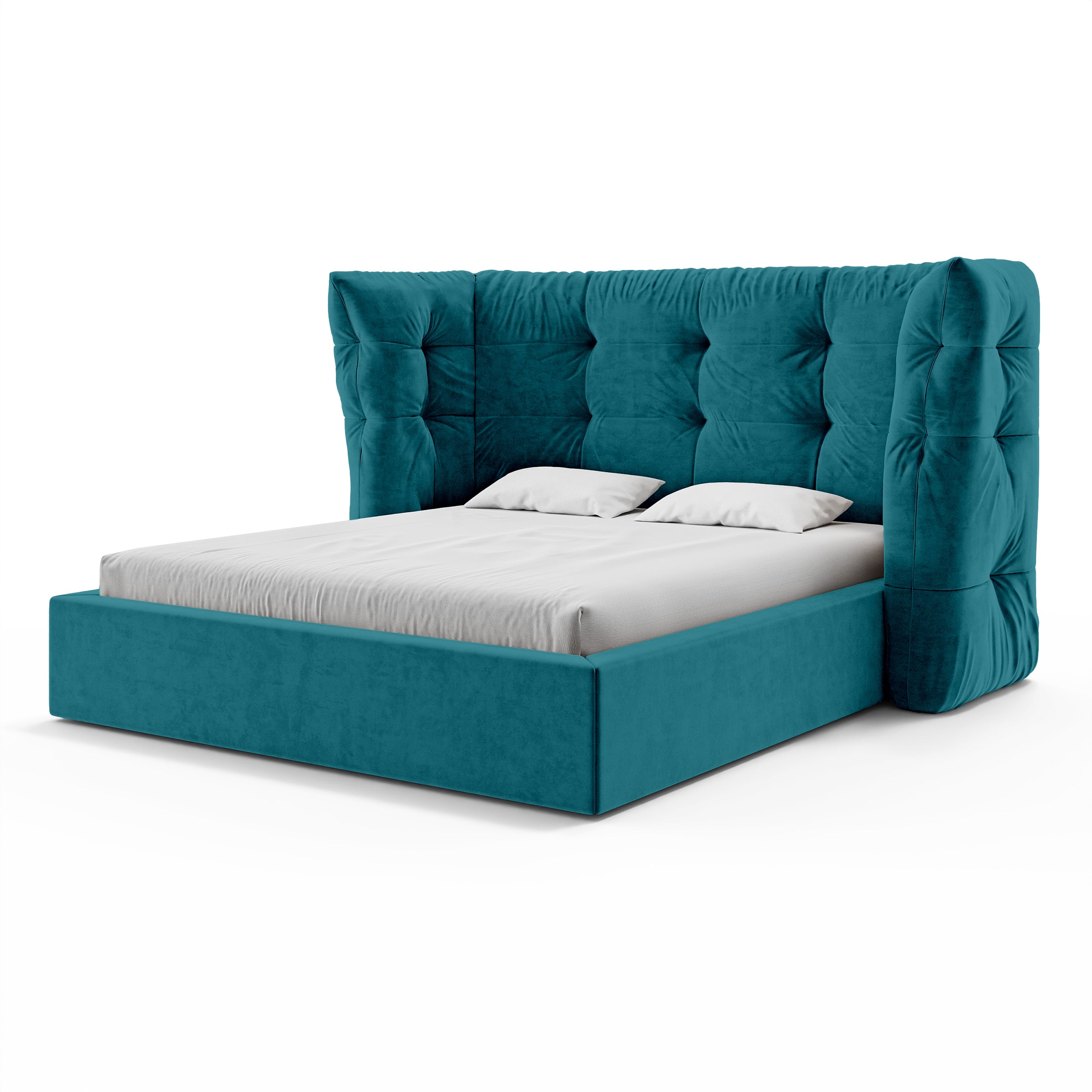 Tufted upholstered bed with storage in a glamour style | Diara