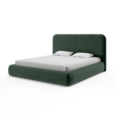 Upholstered bed with storage in a modern organic style | Paries