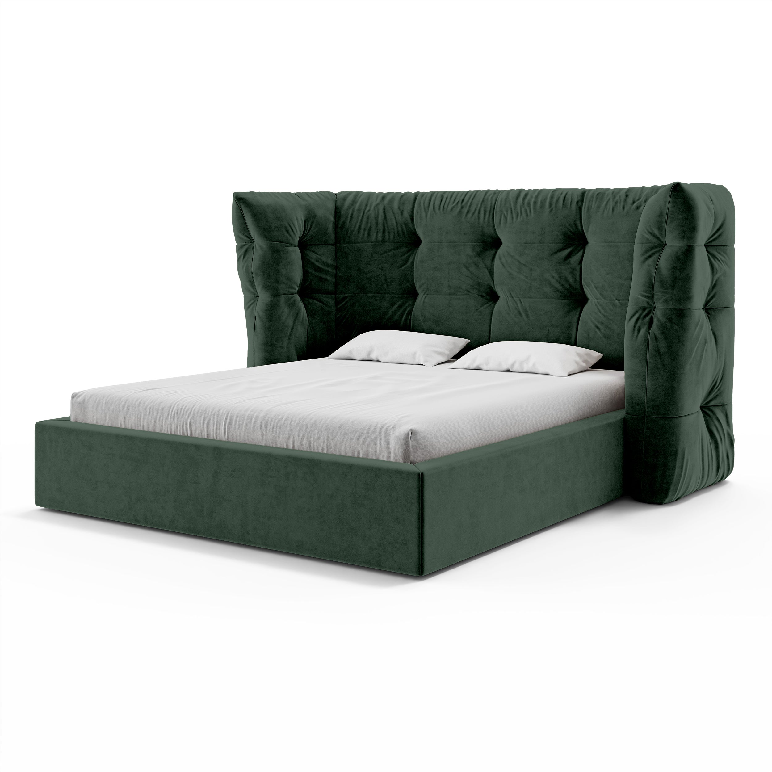 Tufted upholstered bed with storage in a glamour style | Diara