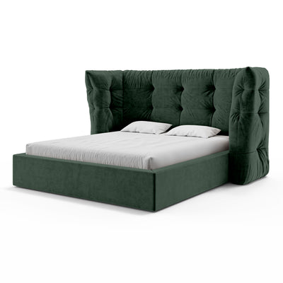 Tufted upholstered bed with storage in a glamour style | Diara