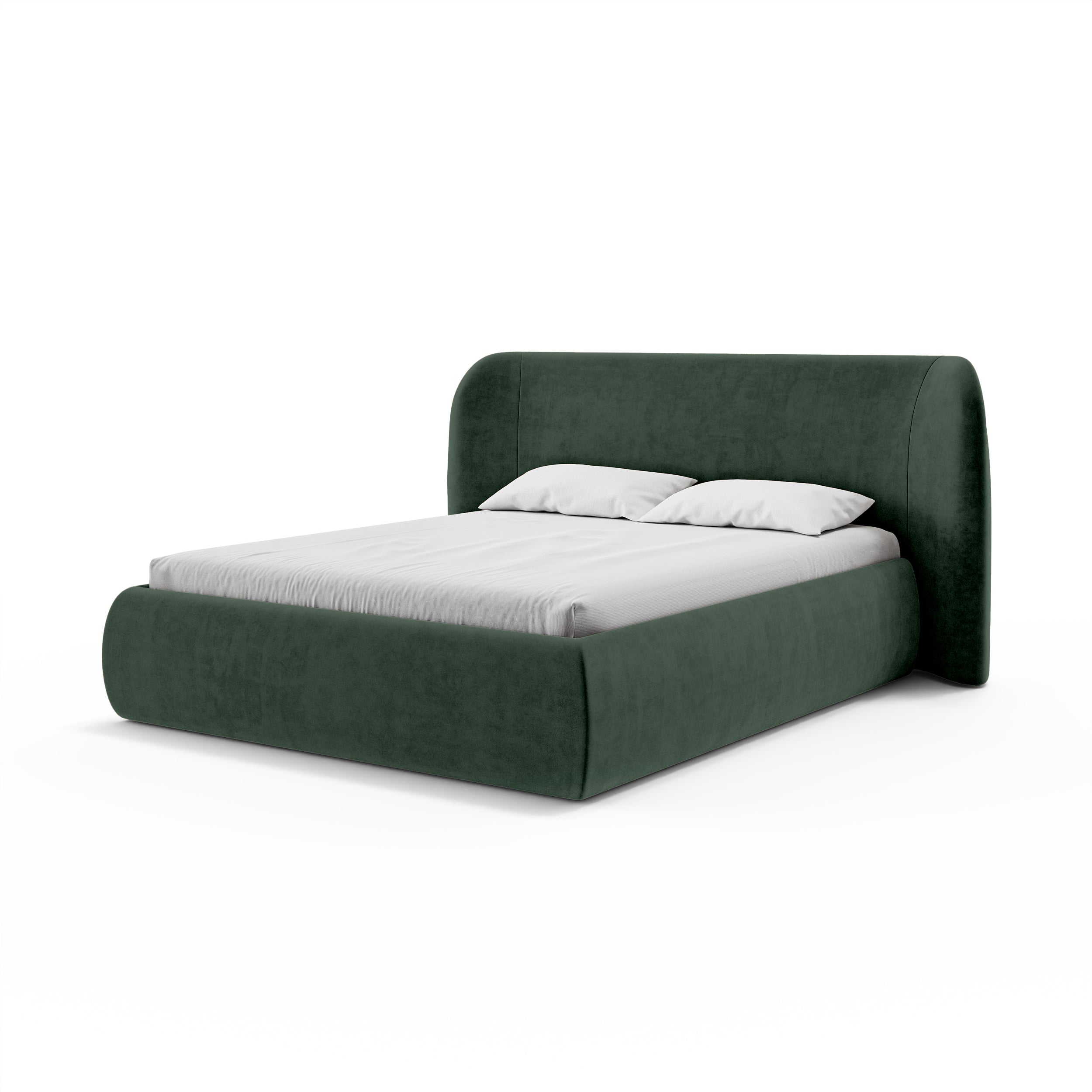 Upholstered bed with storage in a modern soft style | Frasspo