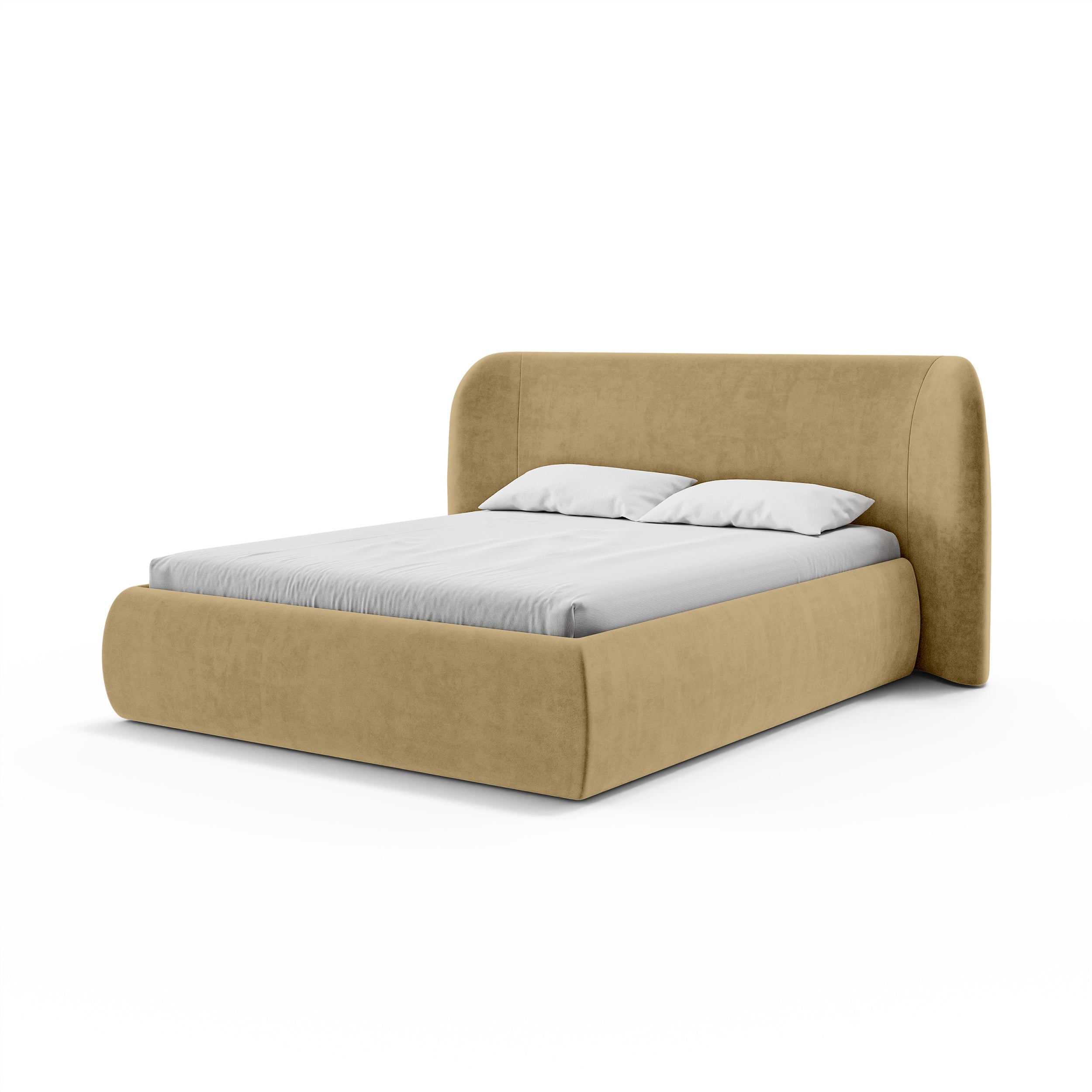 Upholstered bed with storage in a modern soft style | Frasspo