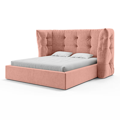 Tufted upholstered bed with storage in a glamour style | Diara