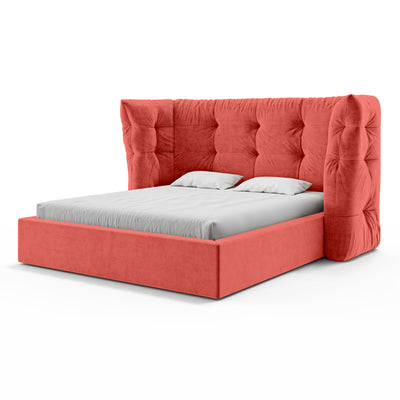 Tufted upholstered bed with storage in a glamour style | Diara