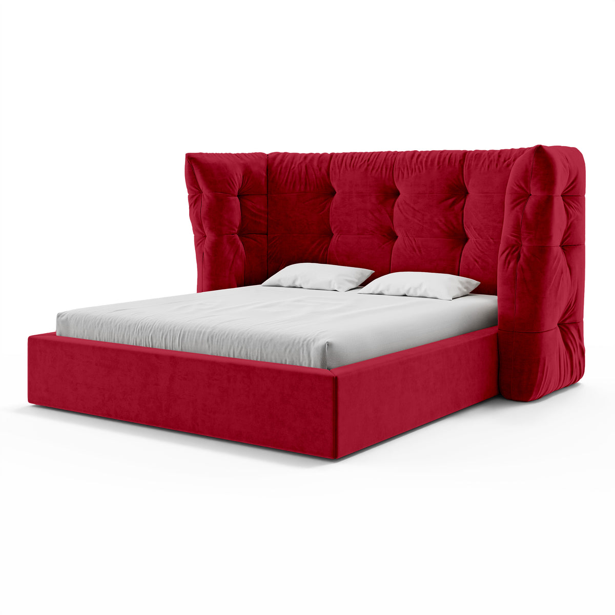 Tufted upholstered bed with storage in a glamour style | Diara