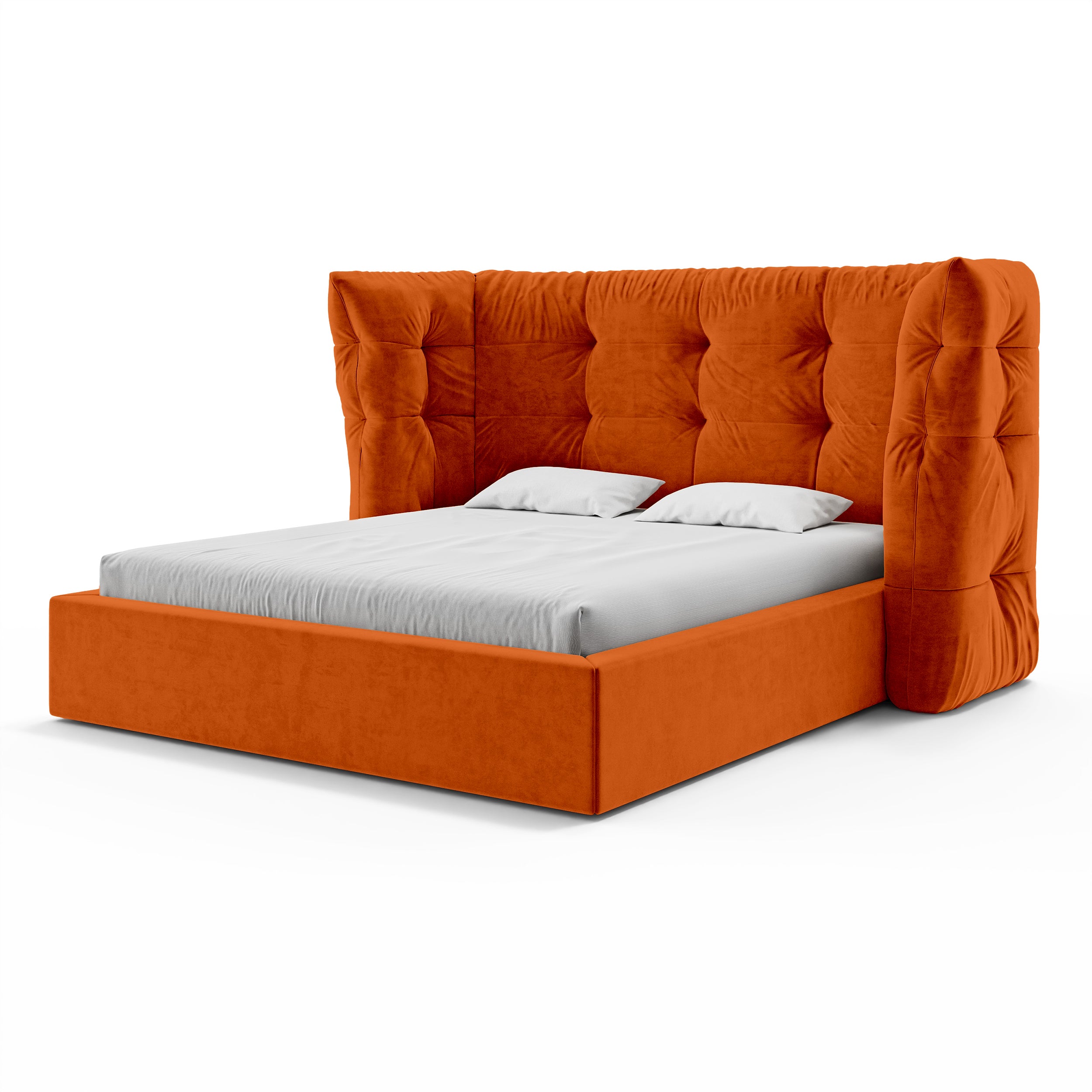 Tufted upholstered bed with storage in a glamour style | Diara