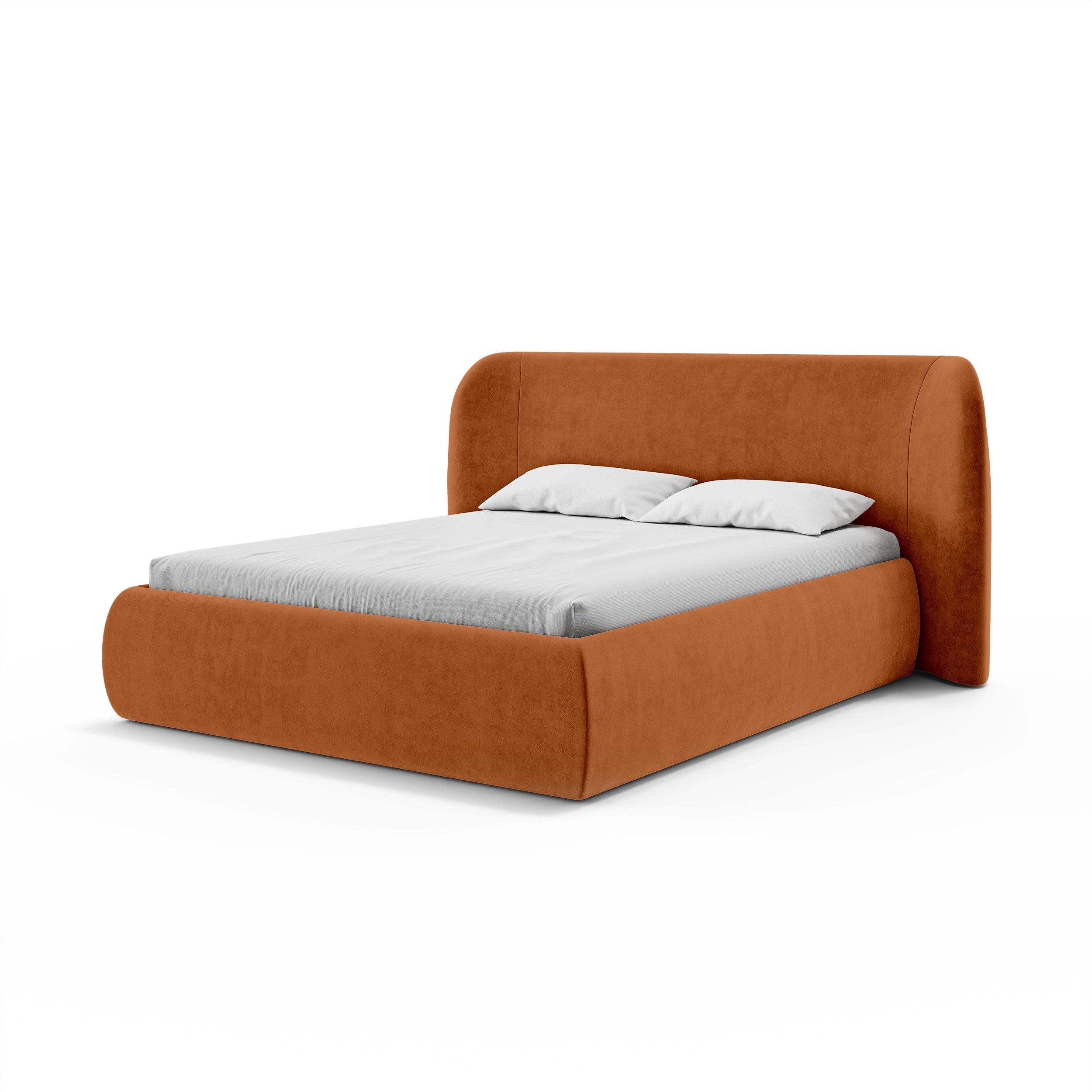 Upholstered bed with storage in a modern soft style | Frasspo