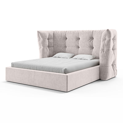 Tufted upholstered bed with storage in a glamour style | Diara