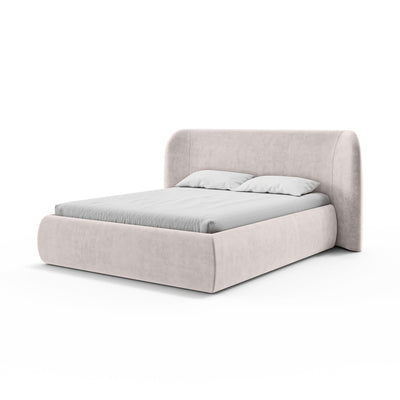 Upholstered bed with storage in a modern soft style | Frasspo