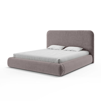Upholstered bed with storage in a modern organic style | Paries