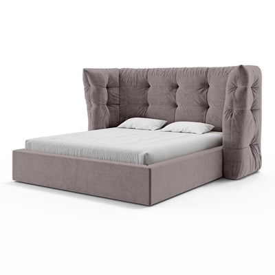 Tufted upholstered bed with storage in a glamour style | Diara