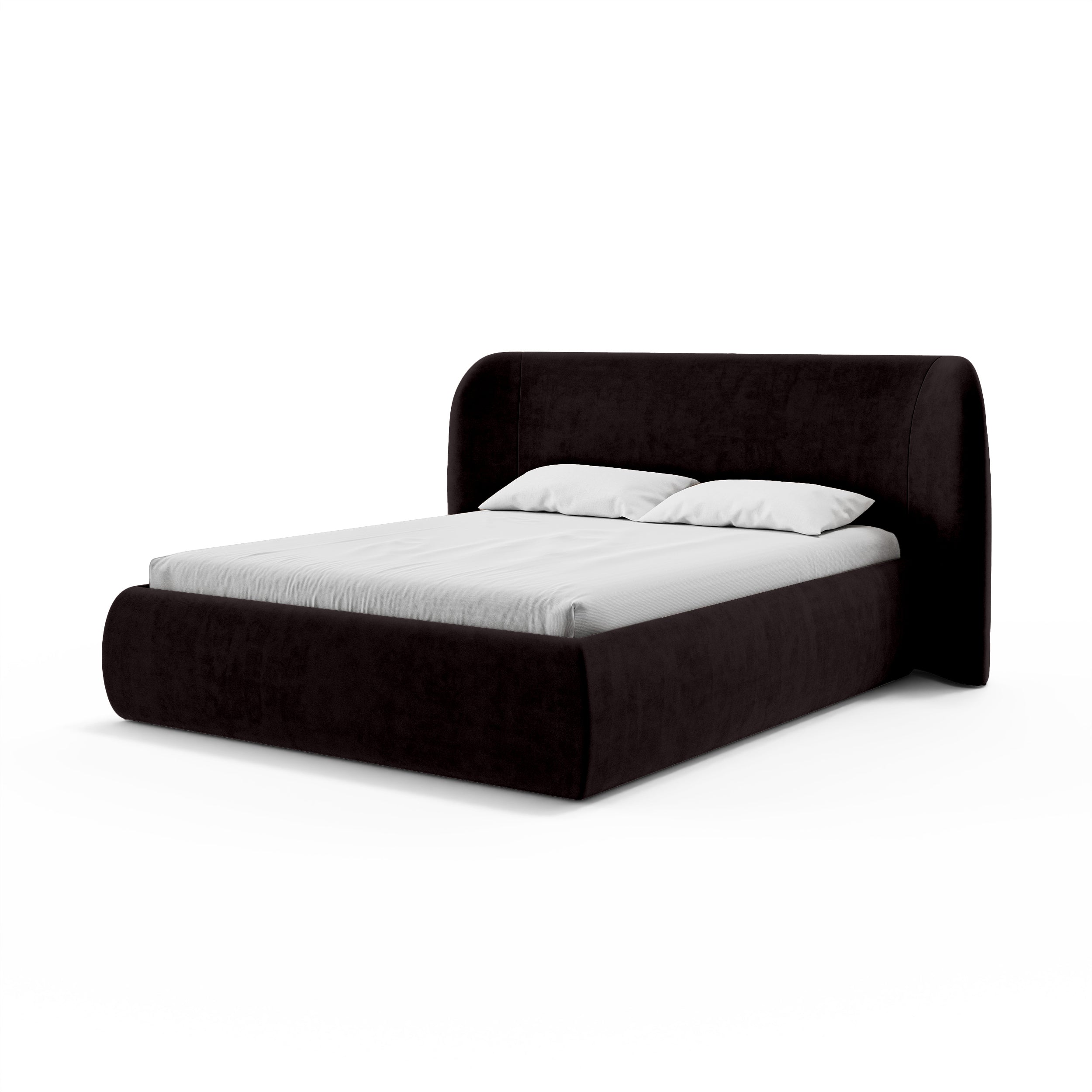 Upholstered bed with storage in a modern soft style | Frasspo