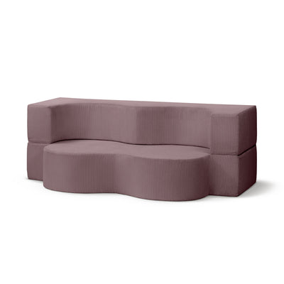 Sofa piankowa wolnostojąca 200 cm z funkcją spania w stylu japandi | Kamelia Przykurzony Różany Brąz (POSO 130)