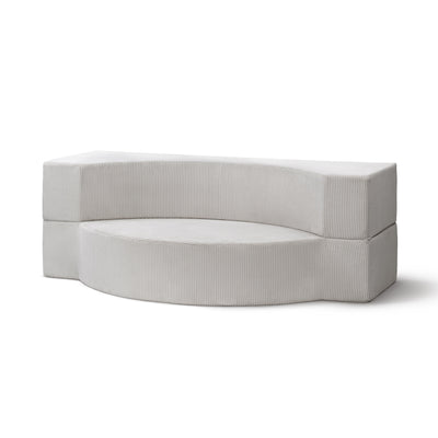 Sofa piankowa modułowa 200 cm z funkcją spania w stylu japandi | Lunaria Lniany Krem (POSO 100)