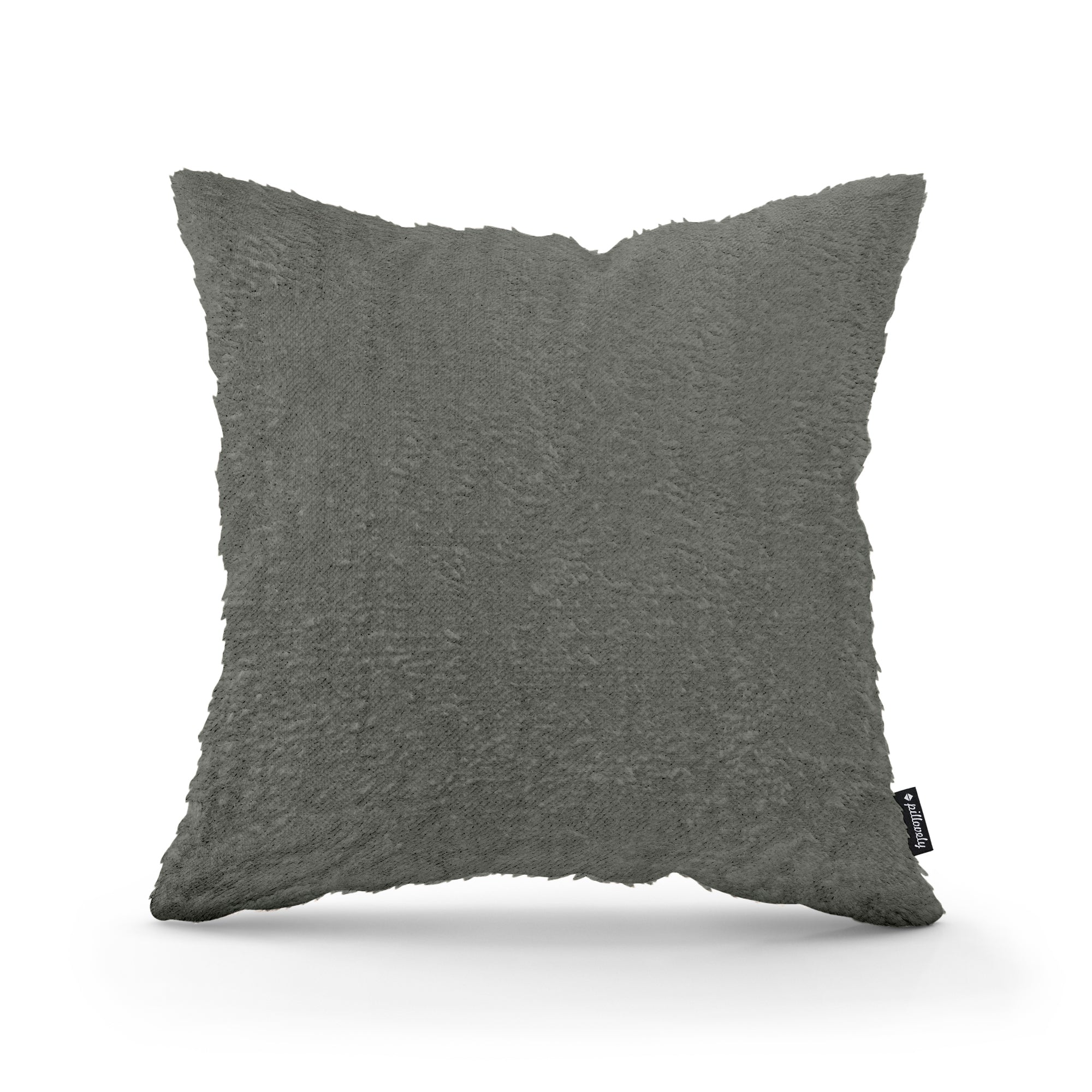 Poduszka dekoracyjna 45×45 cm w stylu glamour – plusz 100% PES, miękka struktura | Plusz Popielista Zieleń (SORRISO 02)