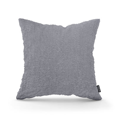 Poduszka dekoracyjna 45×45 cm w stylu glamour | Plusz Stalowy Popiół (SORRISO 04)