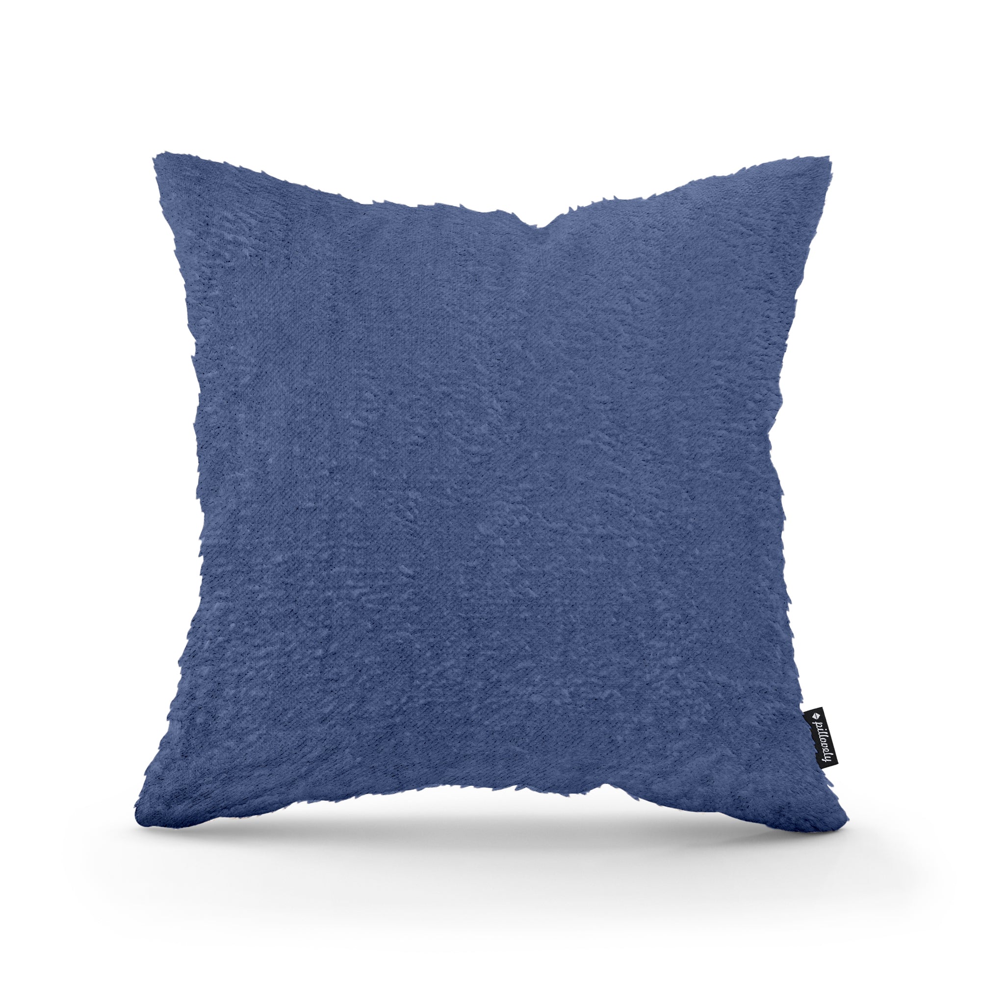 Poduszka dekoracyjna 45×45 cm w stylu glamour – plusz 100% PES, miękka struktura | Plusz Atramentowy Nurt (SORRISO 15)