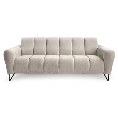 Sofa 3-osobowa do salonu w stylu soft, tkanina Storm | Nellia