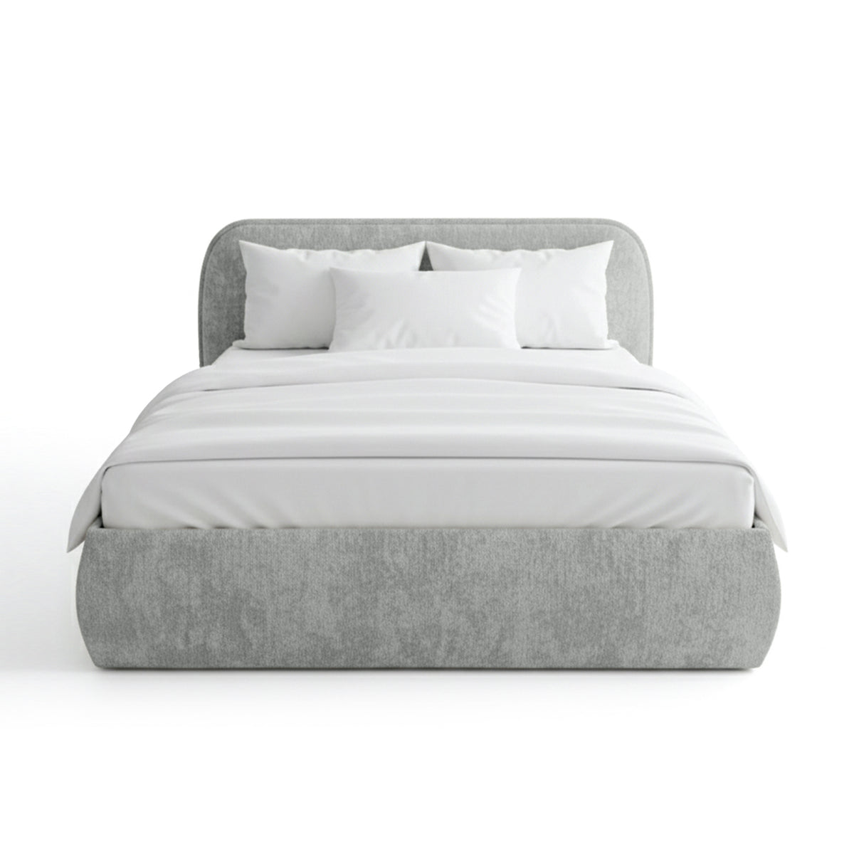 Upholstered bed with storage in a soft modern style | Eterial