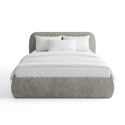 Upholstered bed with storage in a soft modern style | Eterial
