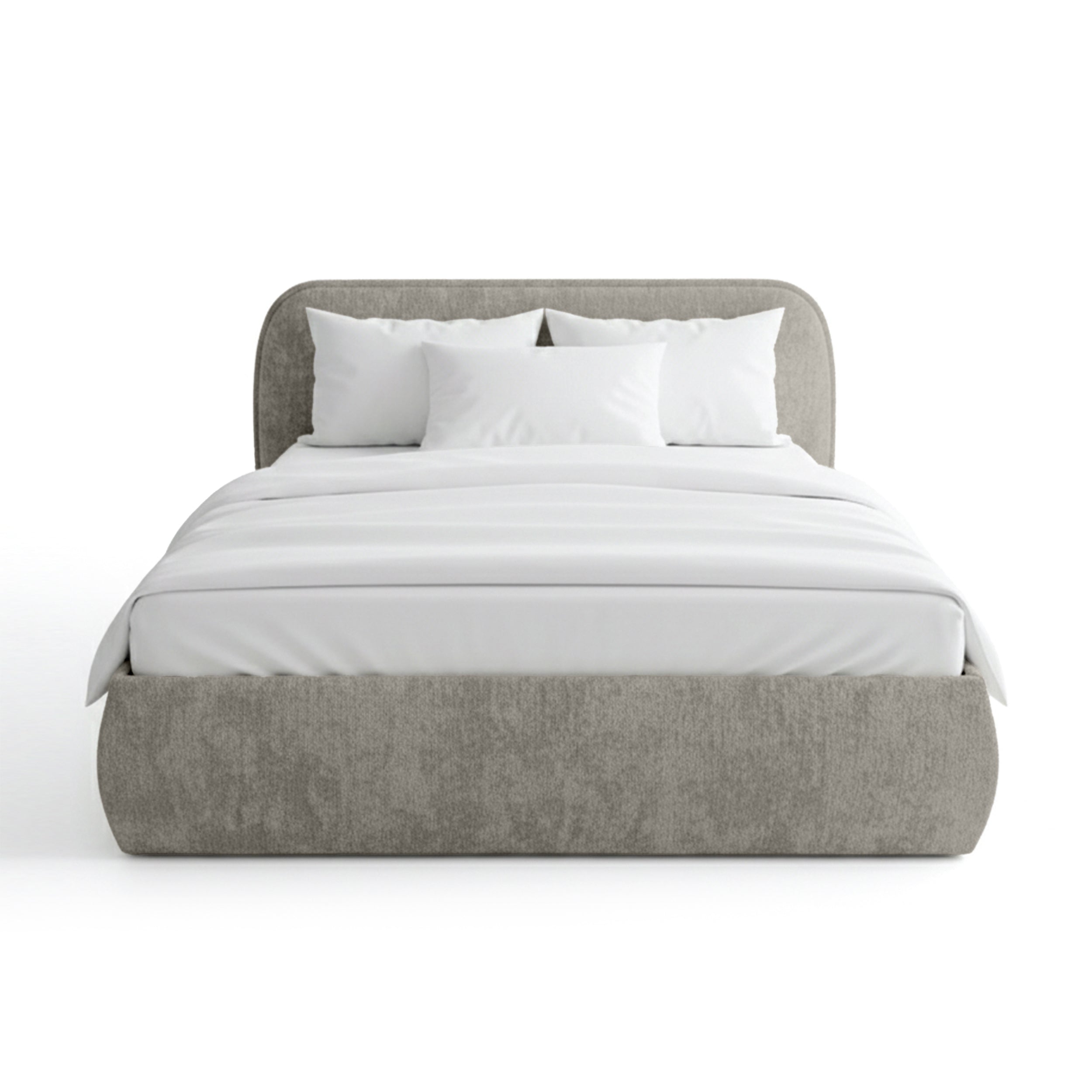 Upholstered bed with storage in a soft modern style | Eterial