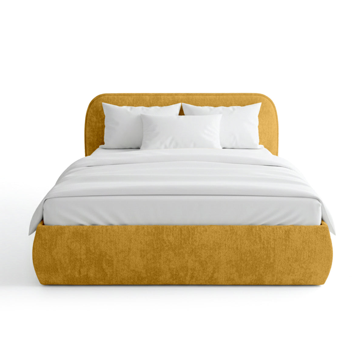 Upholstered bed with storage in a soft modern style | Eterial