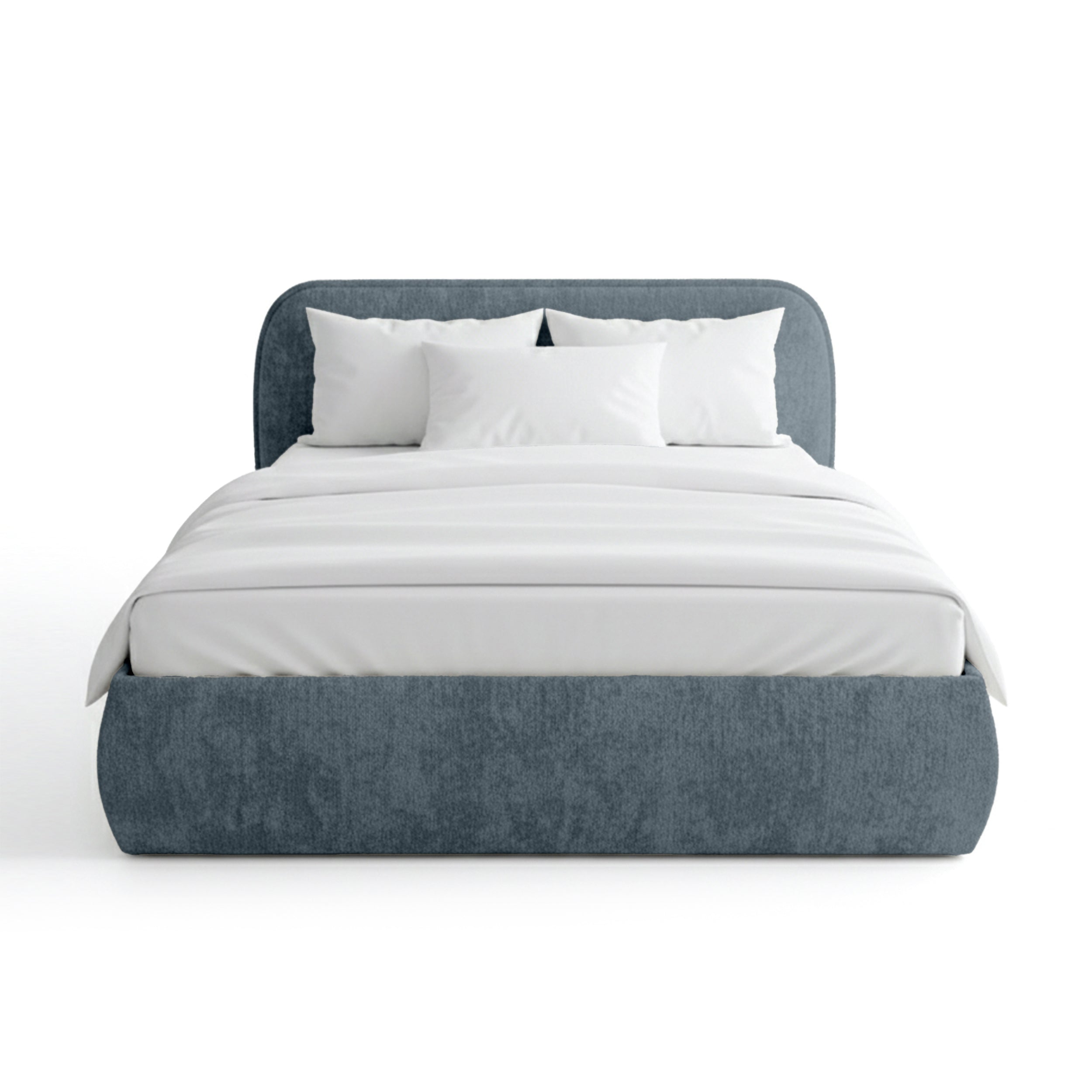 Upholstered bed with storage in a soft modern style | Eterial
