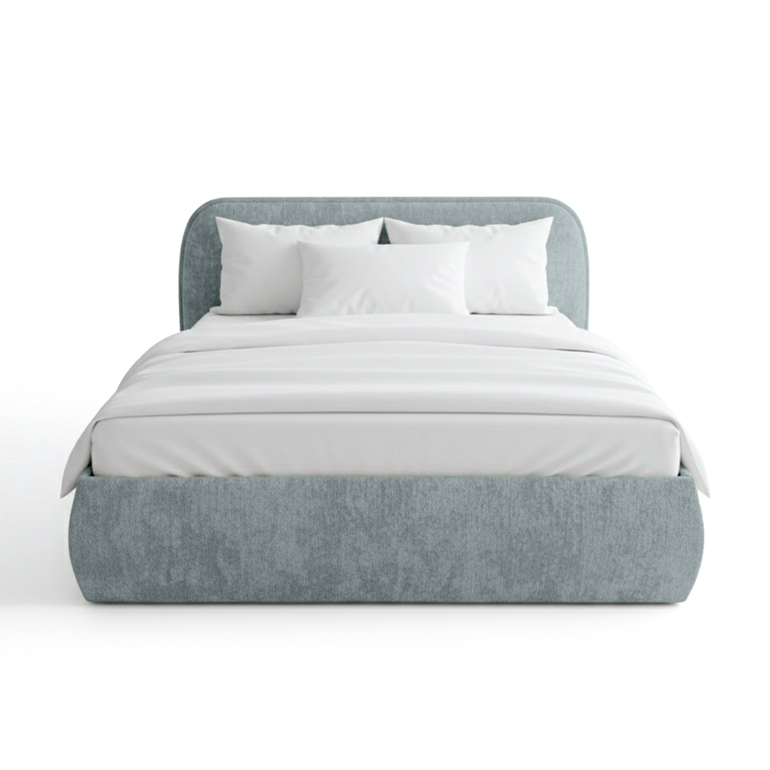 Upholstered bed with storage in a soft modern style | Eterial