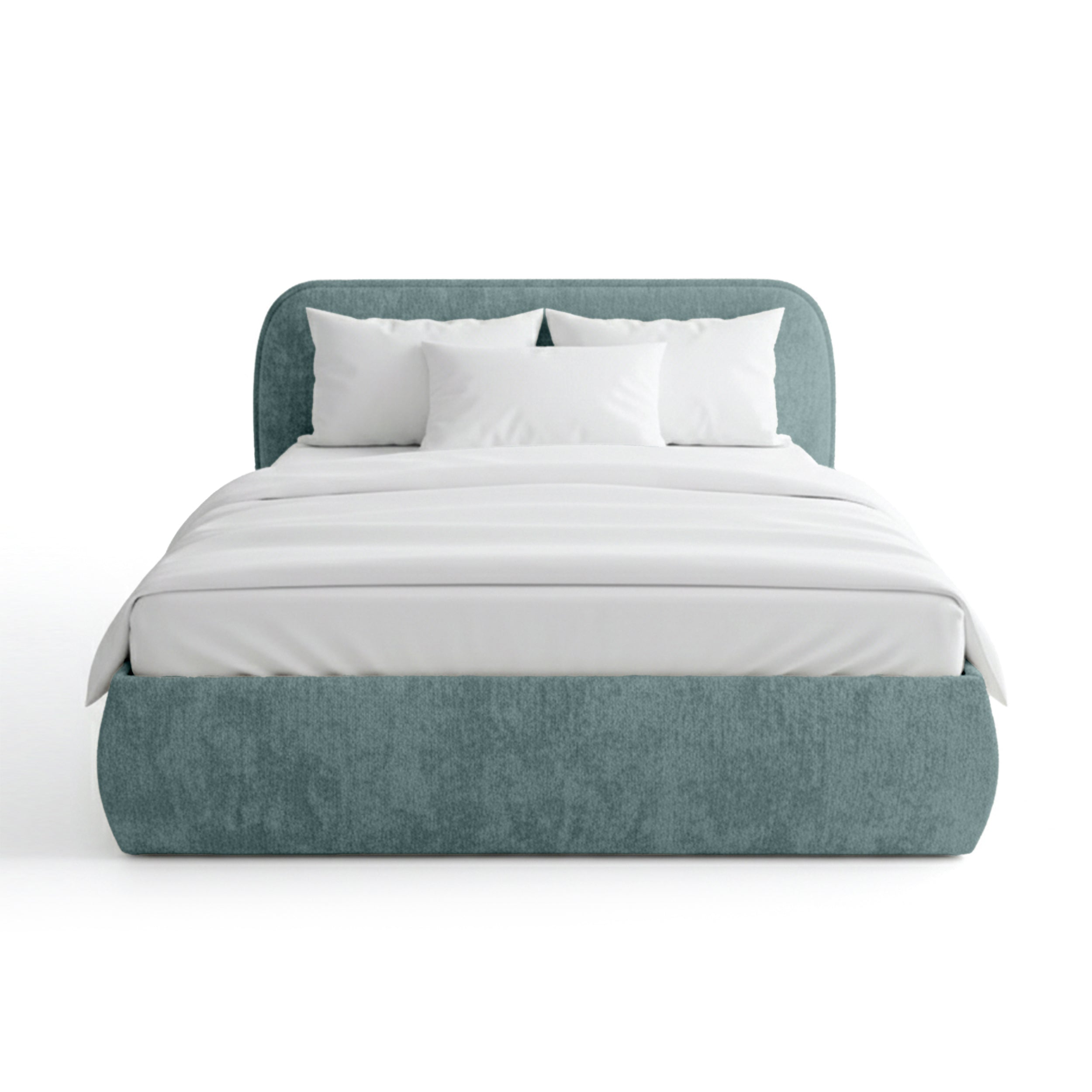 Upholstered bed with storage in a soft modern style | Eterial