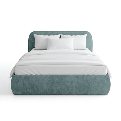 Upholstered bed with storage in a soft modern style | Eterial