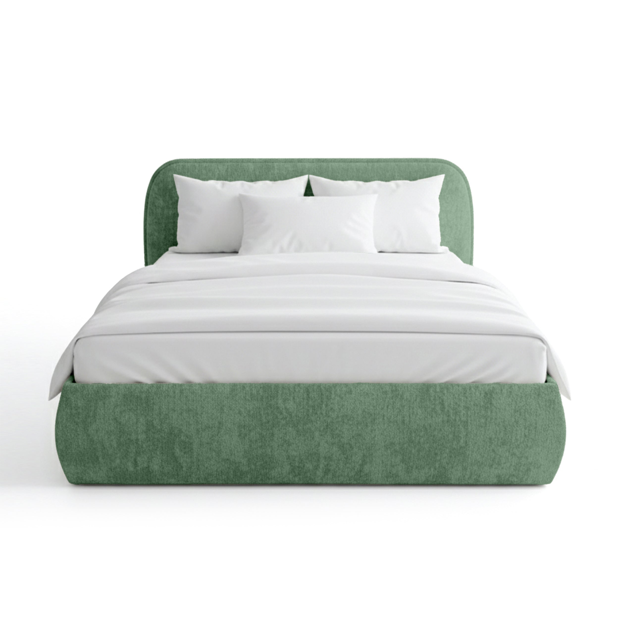 Upholstered bed with storage in a soft modern style | Eterial