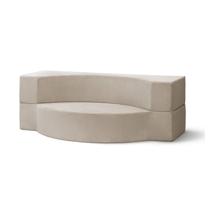 Sofa piankowa modułowa 200 cm z funkcją spania w stylu japandi | Lunaria Piaskowy Kamień (POSO 02)