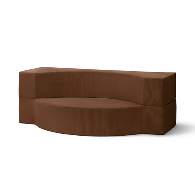 Sofa piankowa modułowa 200 cm z funkcją spania w stylu japandi | Lunaria Espresso (POSO 39)