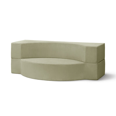 Sofa piankowa modułowa 200 cm z funkcją spania w stylu japandi | Lunaria Oliwka (POSO 44)
