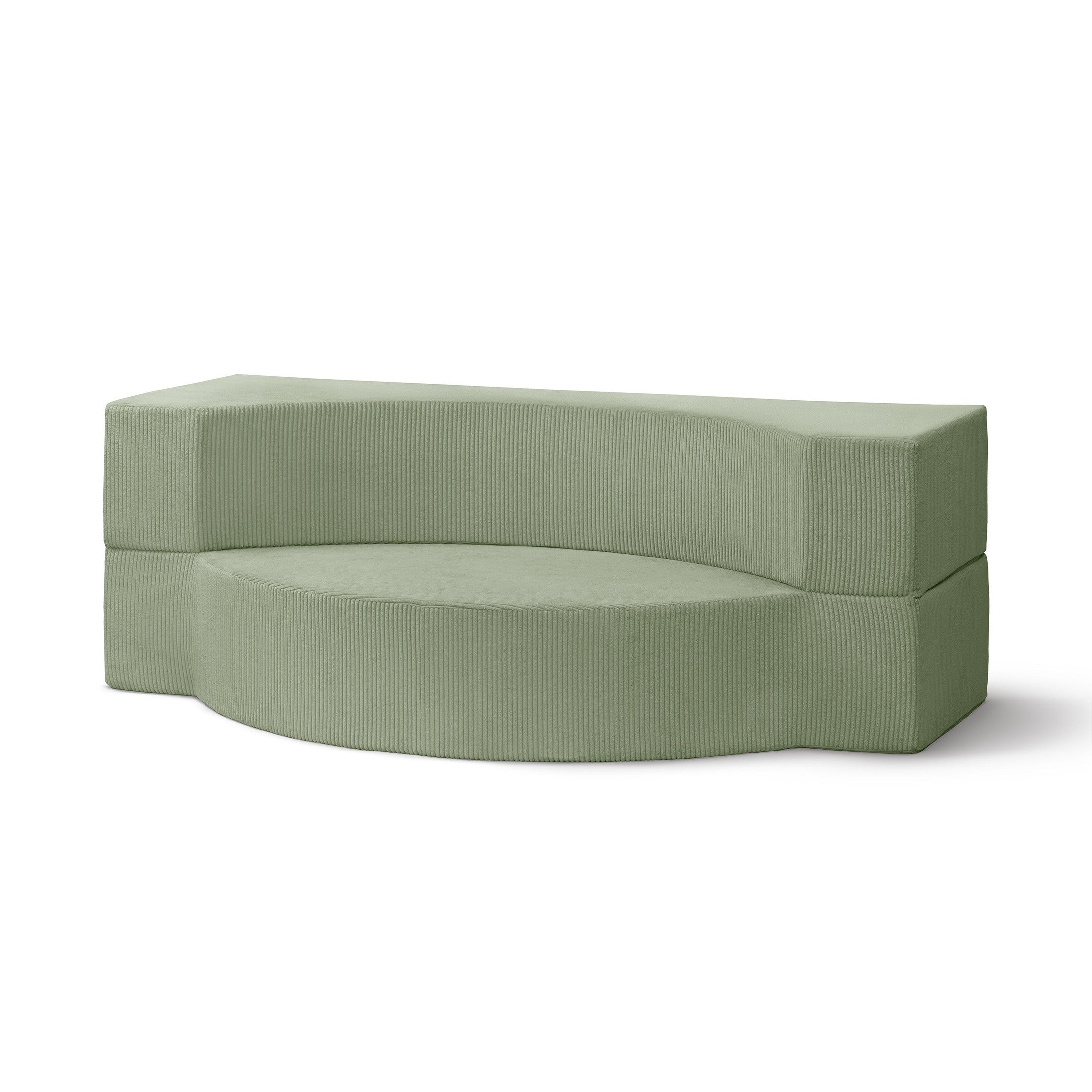 Sofa piankowa modułowa 200 cm z funkcją spania w stylu japandi | Lunaria Szarozieleń (POSO 47)