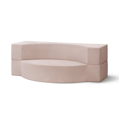 Sofa piankowa modułowa 200 cm z funkcją spania w stylu japandi | Lunaria Zgaszony Róż (POSO 52)