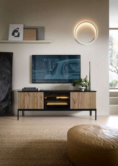 Szafka RTV pod telewizor 154x56 w stylu nowoczesnym | Lampy