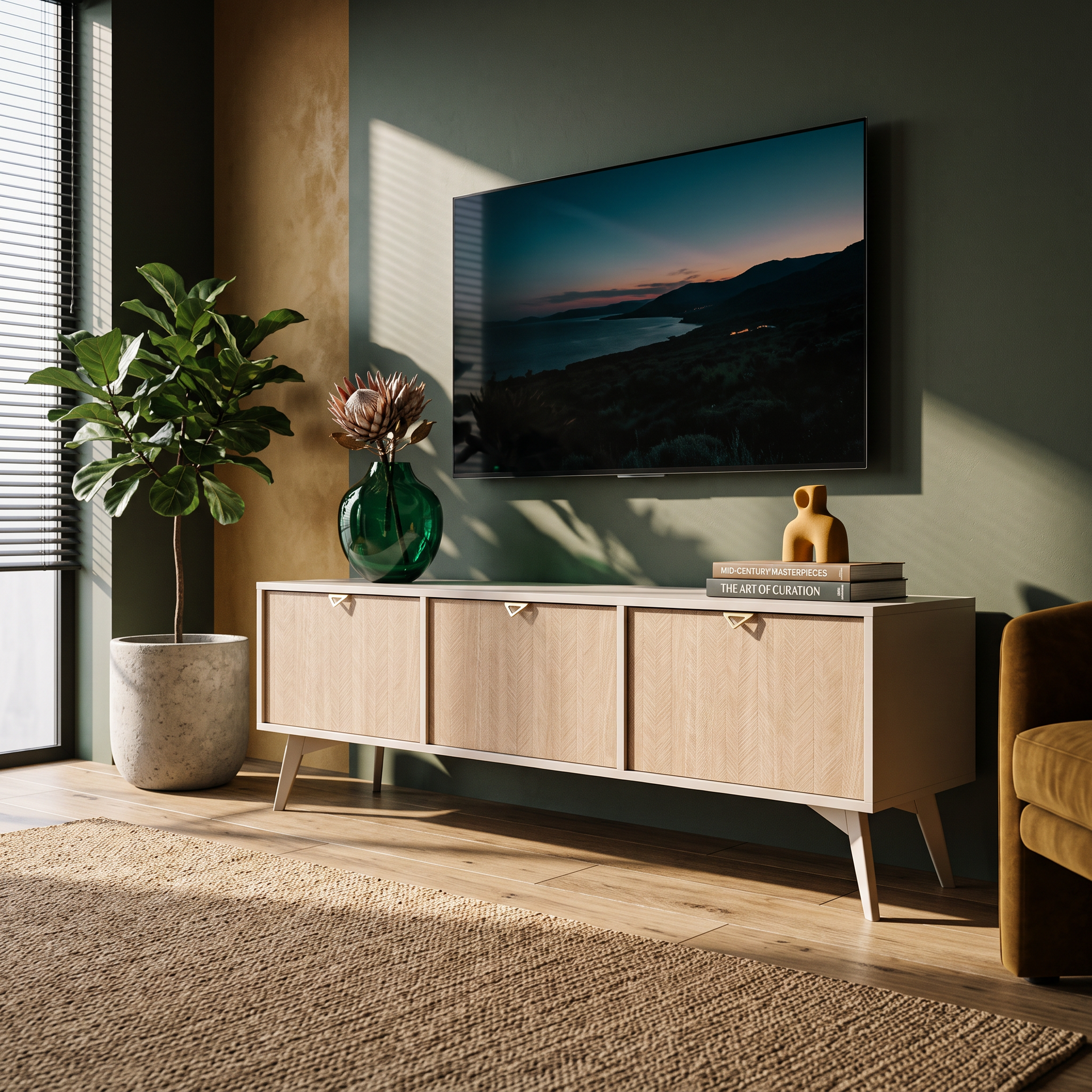 Szafka RTV 158x52 w stylu boho | Mandala
