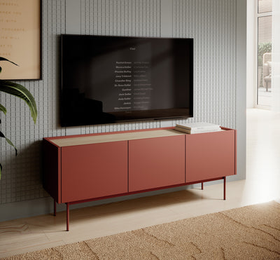 Szafka RTV pod telewizor 144x55 w stylu japandi | Bema