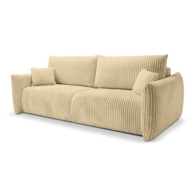 Sofa 3-osobowa z funkcją spania 145x200 z pojemnikiem w stylu nowoczesnym | ALLORO Złocisty Len (TILIA 08)