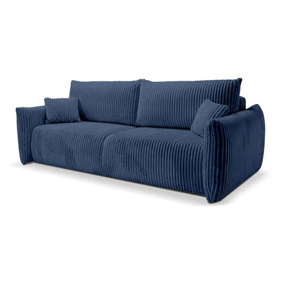 Sofa 3-osobowa z funkcją spania 145x200 z pojemnikiem w stylu nowoczesnym | ALLORO Atramentowa Głębia (TILIA 77)