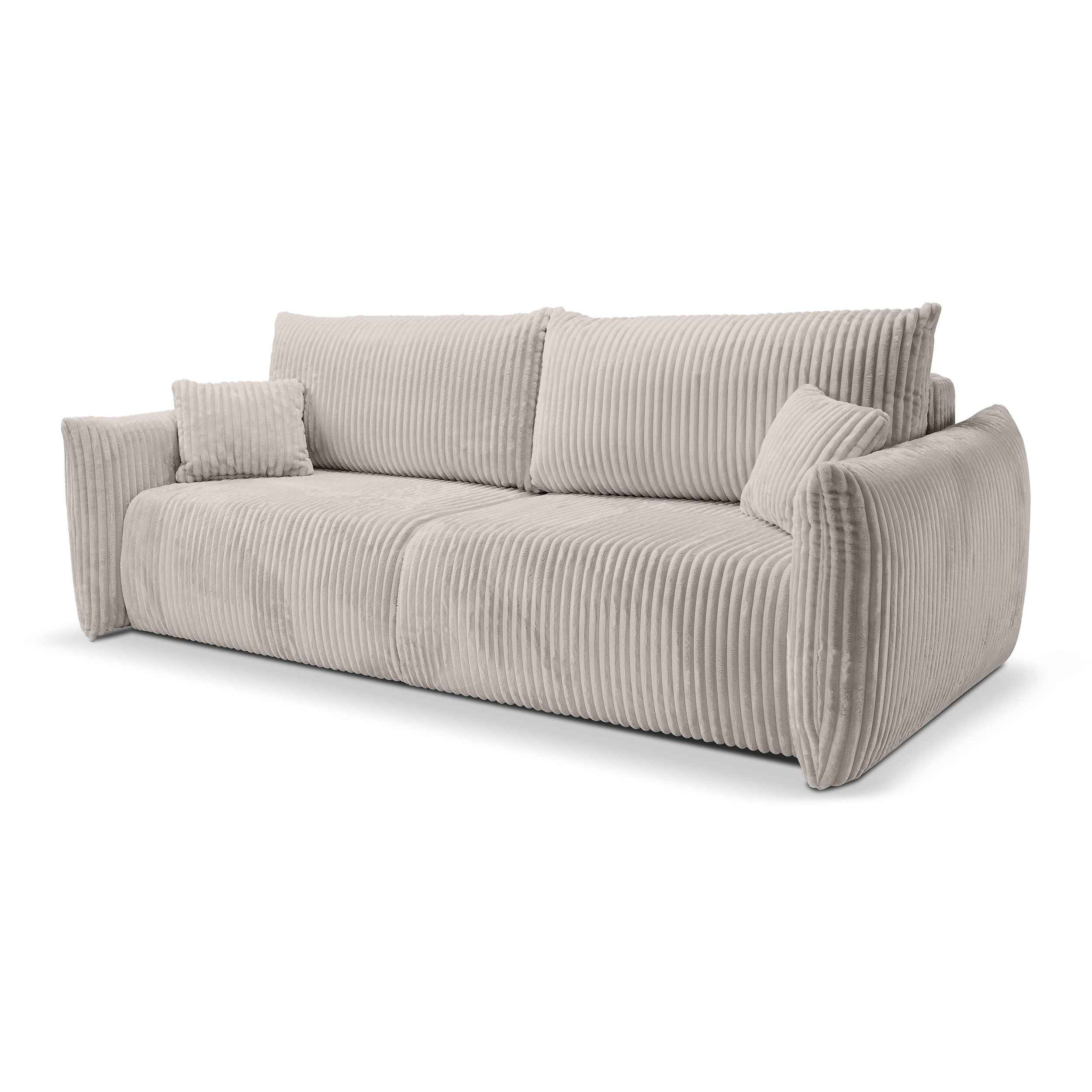 Sofa 3-osobowa z funkcją spania 145x200 z pojemnikiem w stylu nowoczesnym | ALLORO Popiel Morwy (TILIA 83)