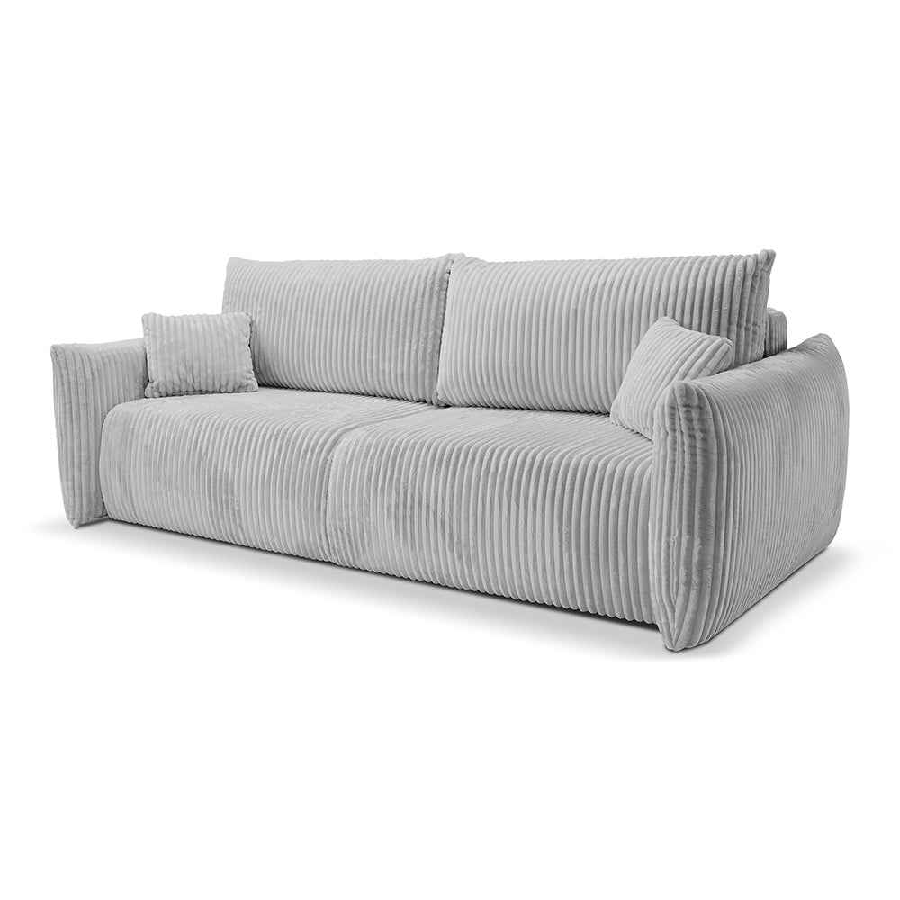 Sofa 3-osobowa z funkcją spania 145x200 z pojemnikiem w stylu nowoczesnym | ALLORO Deszczowy Poranek (TILIA 86)