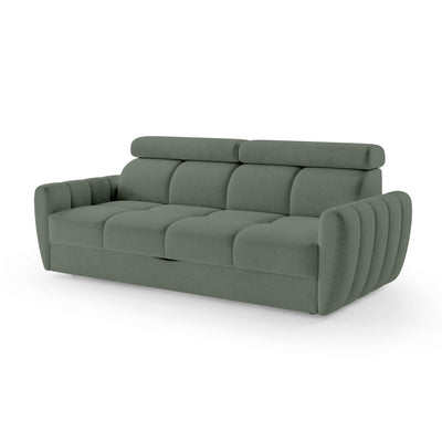 Sofa z funkcją spania 3-osobowa 227 cm w stylu minimalistycznym | Franec Mroczny Eukaliptus (CLOUD 33)
