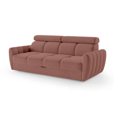 Sofa z funkcją spania 3-osobowa 227 cm w stylu minimalistycznym | Franec Cynamonowa Śliwka (CLOUD 63)