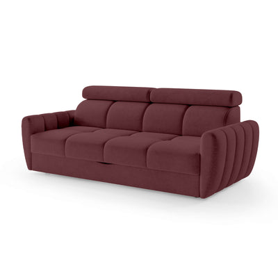 Sofa z funkcją spania 3-osobowa 227 cm w stylu minimalistycznym | Franec Rubinowa Kora (CLOUD 68)