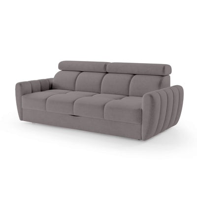 Sofa z funkcją spania 3-osobowa 227 cm w stylu minimalistycznym | Franec Przygaszona Purpura (CLOUD 82)